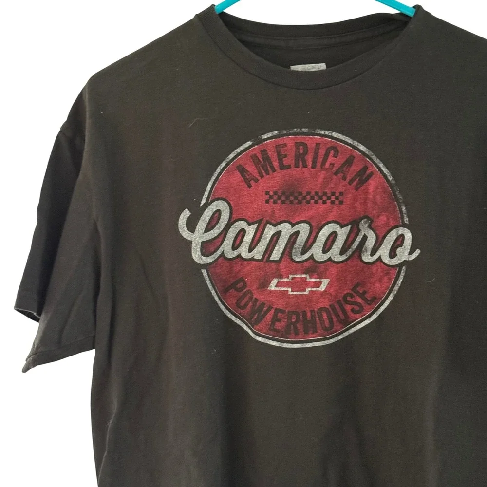 GM Chevrolet Camaro Graphic Tee Shirt Men L Large Black American Powerhouse Tee‎